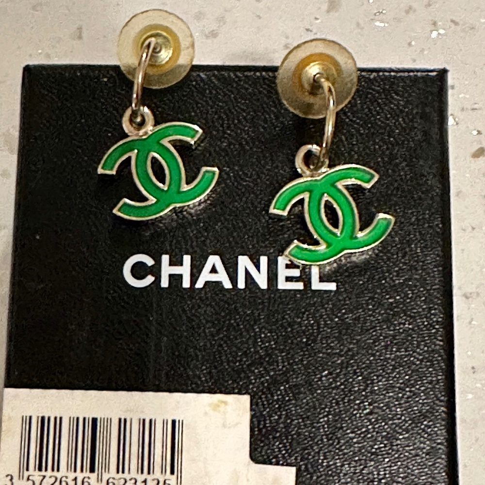 Classic Chanel logo earrings
